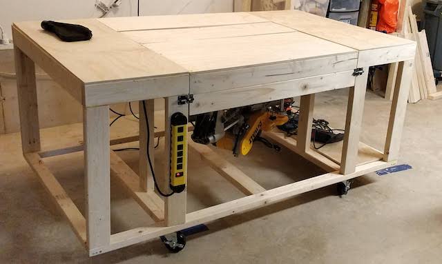 Table with saw down